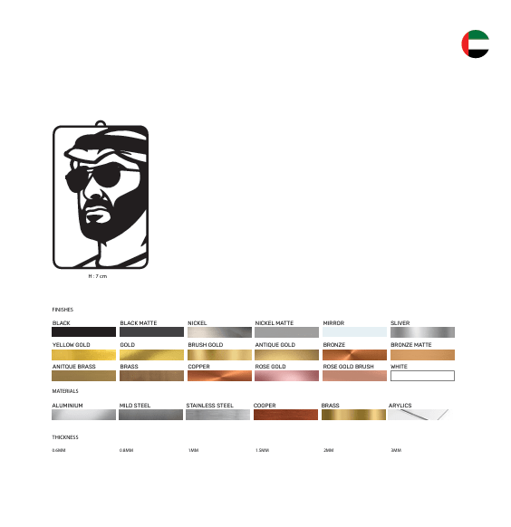 Premium Mohammed Bin Zayed Car Hanging thumbnail 3