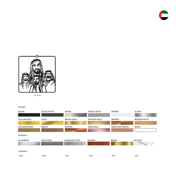 UAE Leaders Car Rearview Mirror Hanging thumbnail 3