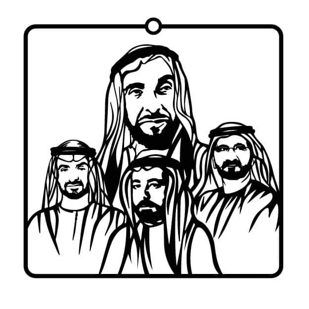 UAE Leaders Car Rearview Mirror Hanging - view 1