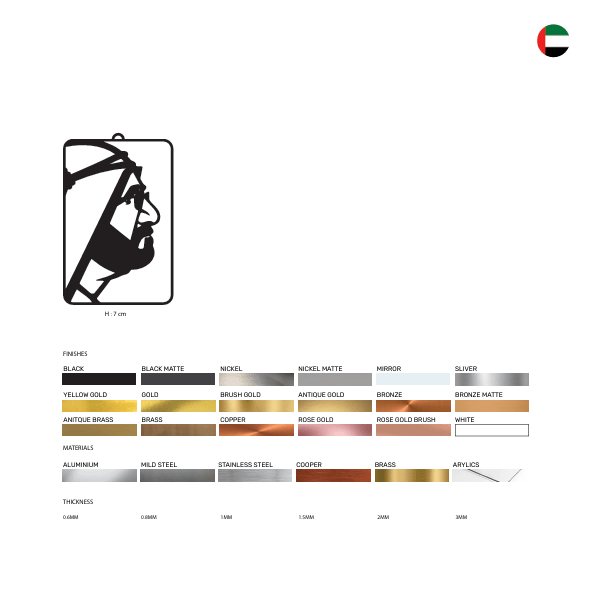 Premium Zayed Mohammed Bin Rashid Al Maktoum – Metal Car Hanging - view 3